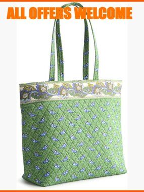 Premium Cotton Quilted Zip Tote Bag with Shoulder Straps